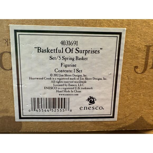 Jim Shore Heartwood Creek 2012 Basket Full Of Surprises Bunny Chick Eggs Easter - Picture 3 of 16